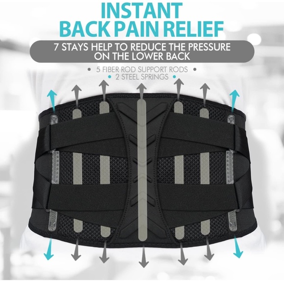 Back Brace for Lower Back Pain Relief with 7 Stays, Back Support Belt with Adjus - Picture 5 of 7